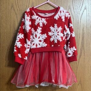 Red Snowflake Kids Dress
